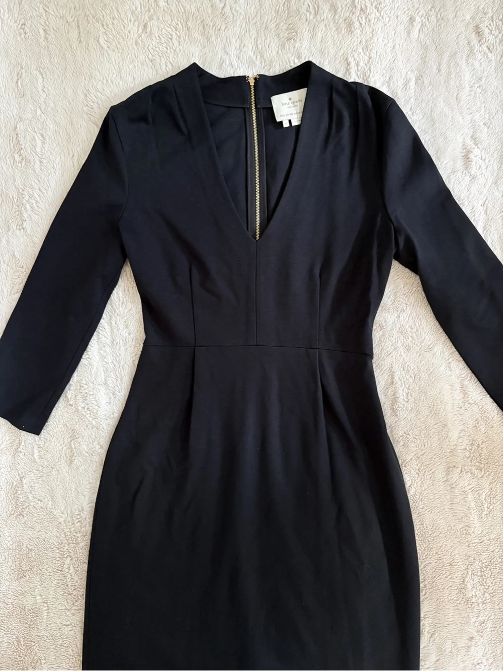 Kate Spade Darlene Black V-Neck Sheath Dress Size 4 Career Office Cocktail